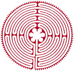 Bild eines kreisrunden Labyrinths