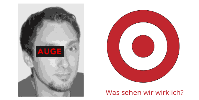 Foto von Robert und eine Illustration einer einfachen Zielscheibe.