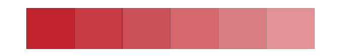 Farb- bzw. Helligkeitsskala von einem kräftigen, satten Rot bis hin zu einem hellen Rosa.