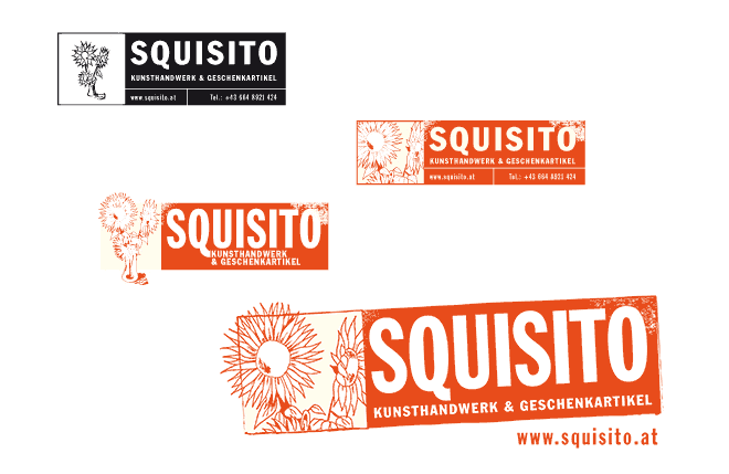 Verschiedenen Varianten des Squisito-Logos